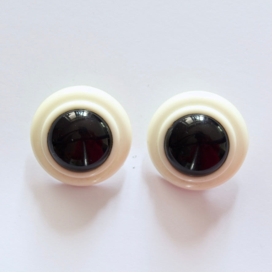 Boucles d'oreilles clips vintage plastique noir et blanc la friperie vintage 25