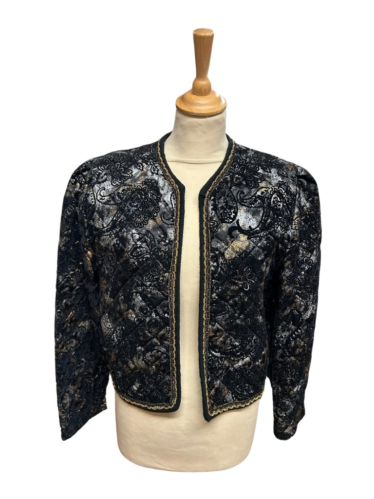Veste matelassée motifs velours 80's la friperie vintage 25