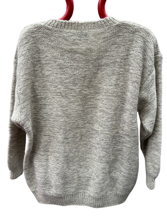 Pull vintage brodé pure laine la friperie vintage 25