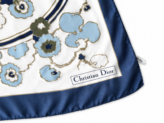 Foulard soie Christian Dior motif floral