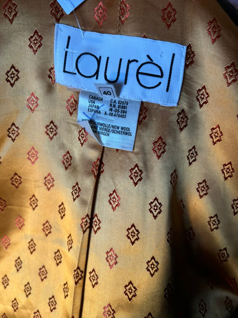 Veste vintage pied de poule orange marron Laurèl la friperie vintage 25
