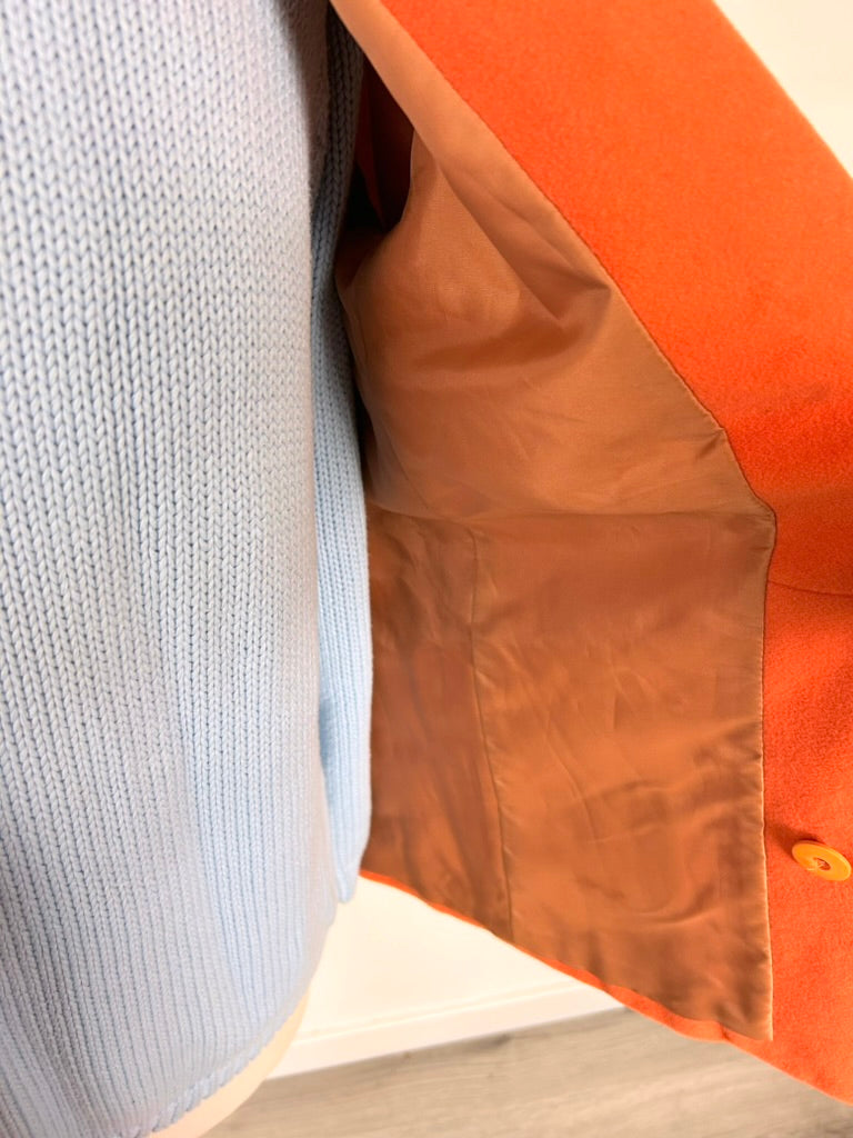 Veste blazer vintage cachemire laine orange 70's la friperie vintage 25