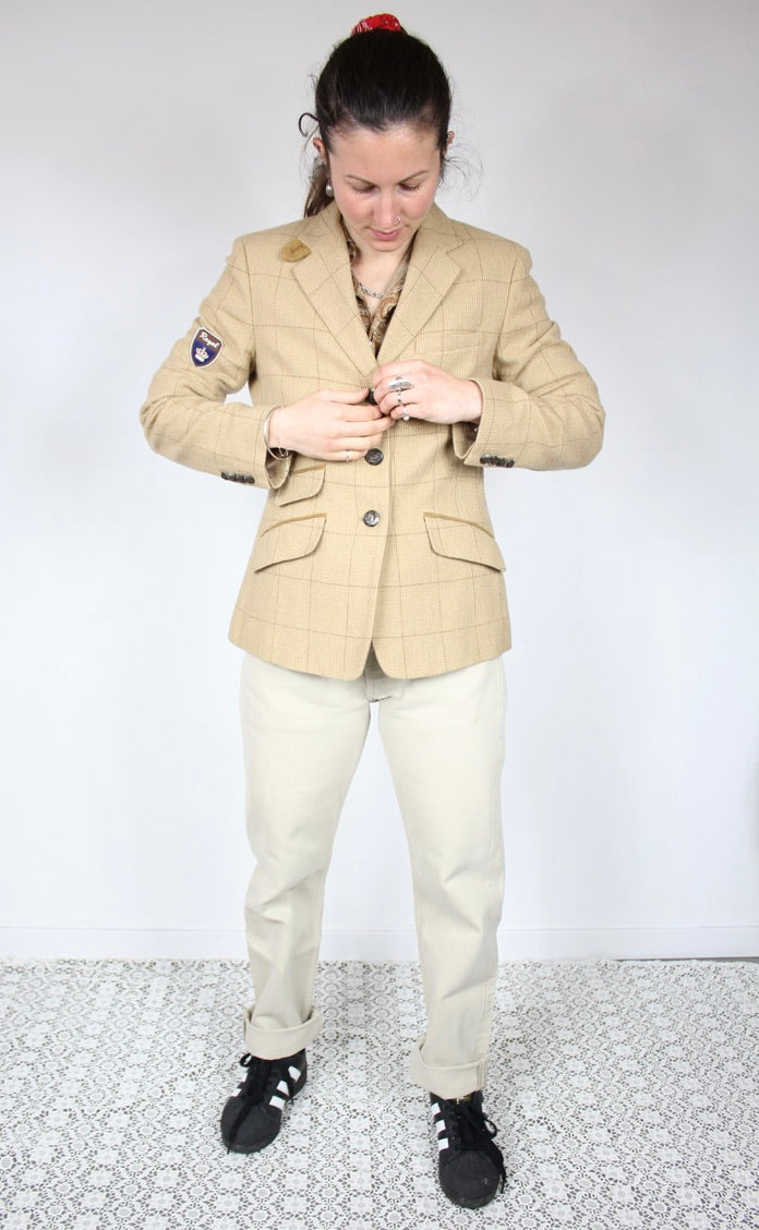 Veste Ralph Lauren beige laine taille 38 boutons chevaux