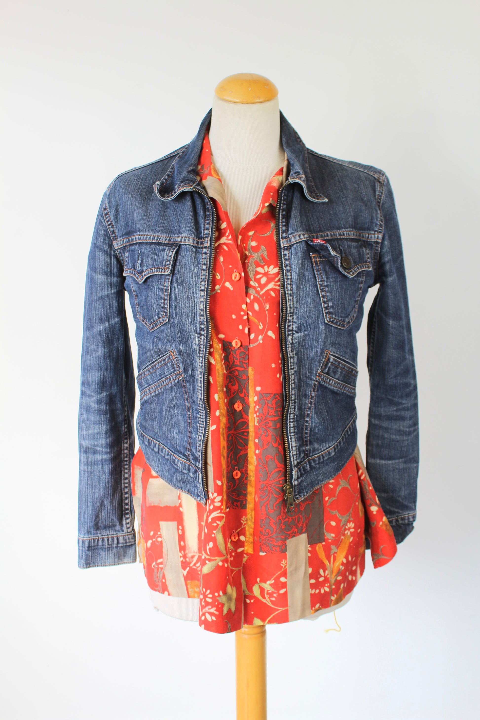 Veste en jean Levis bleu brut Taille Fermeture éclair la friperie vintage 25