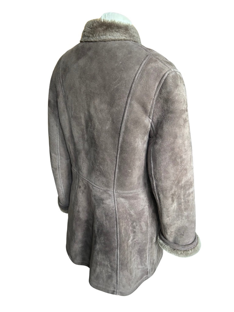 Manteau peau lainée retournée vintage marron la friperie vintage 25