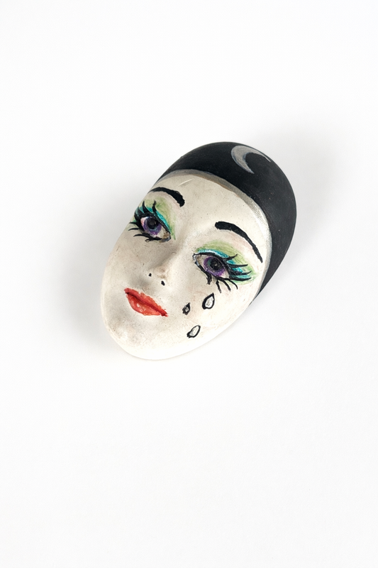 Broche vintage visage Pierrot