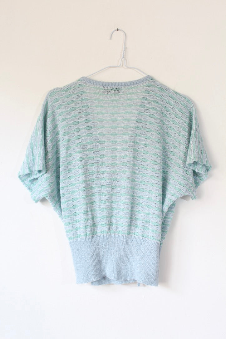 Cache-coeur Ted Lapidus vintage bleu vert la friperie vintage 25