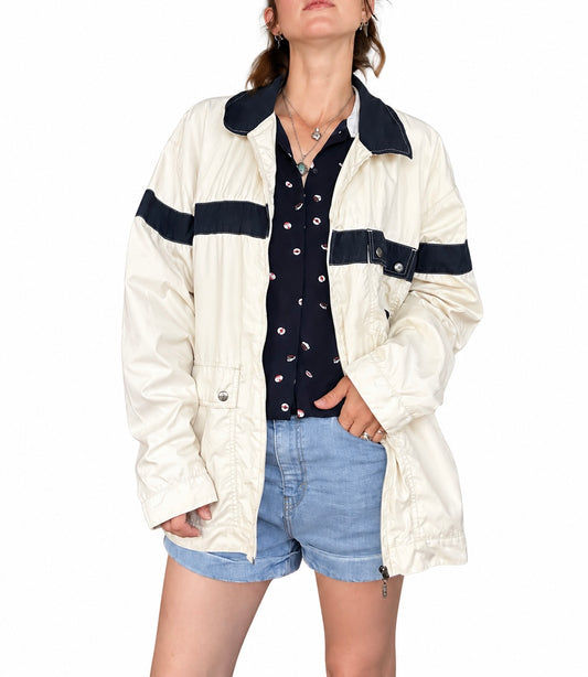 Veste Oxbow vintage bleu et blanche