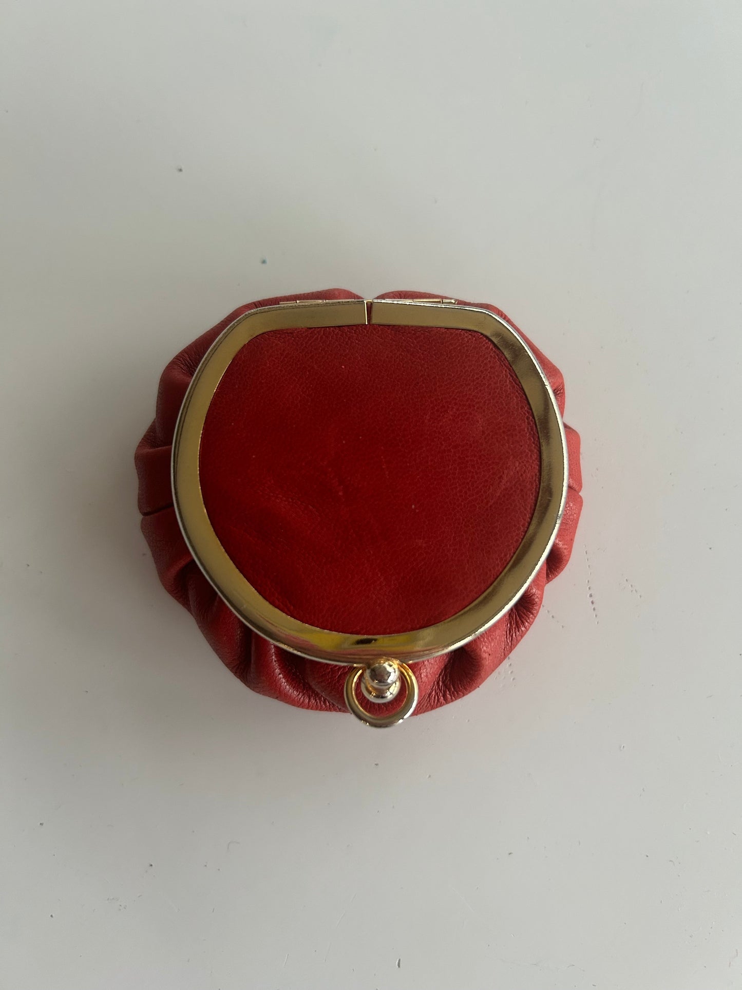 Porte monnaie vintage cuir rouge la friperie vintage 25