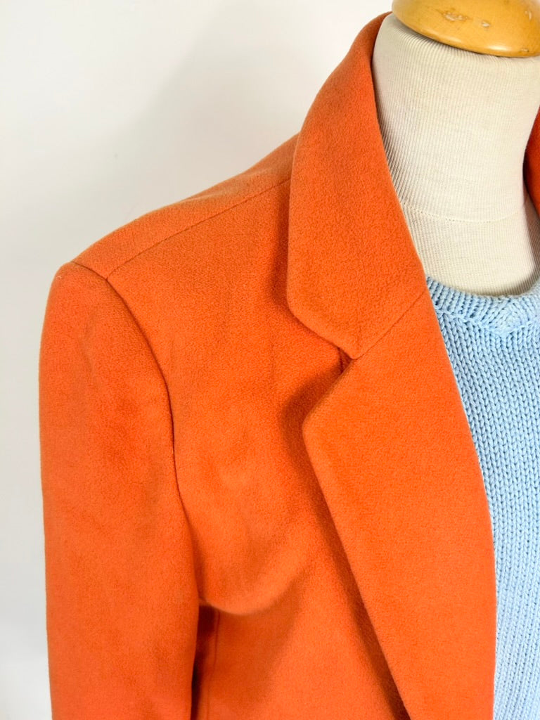 Veste blazer vintage cachemire laine orange 70's la friperie vintage 25
