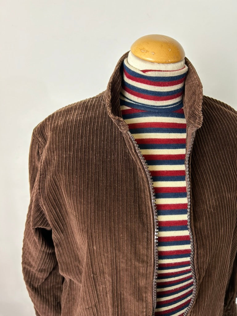 Veste en velours marron cotelé vintage années 60 la friperie vintage 25