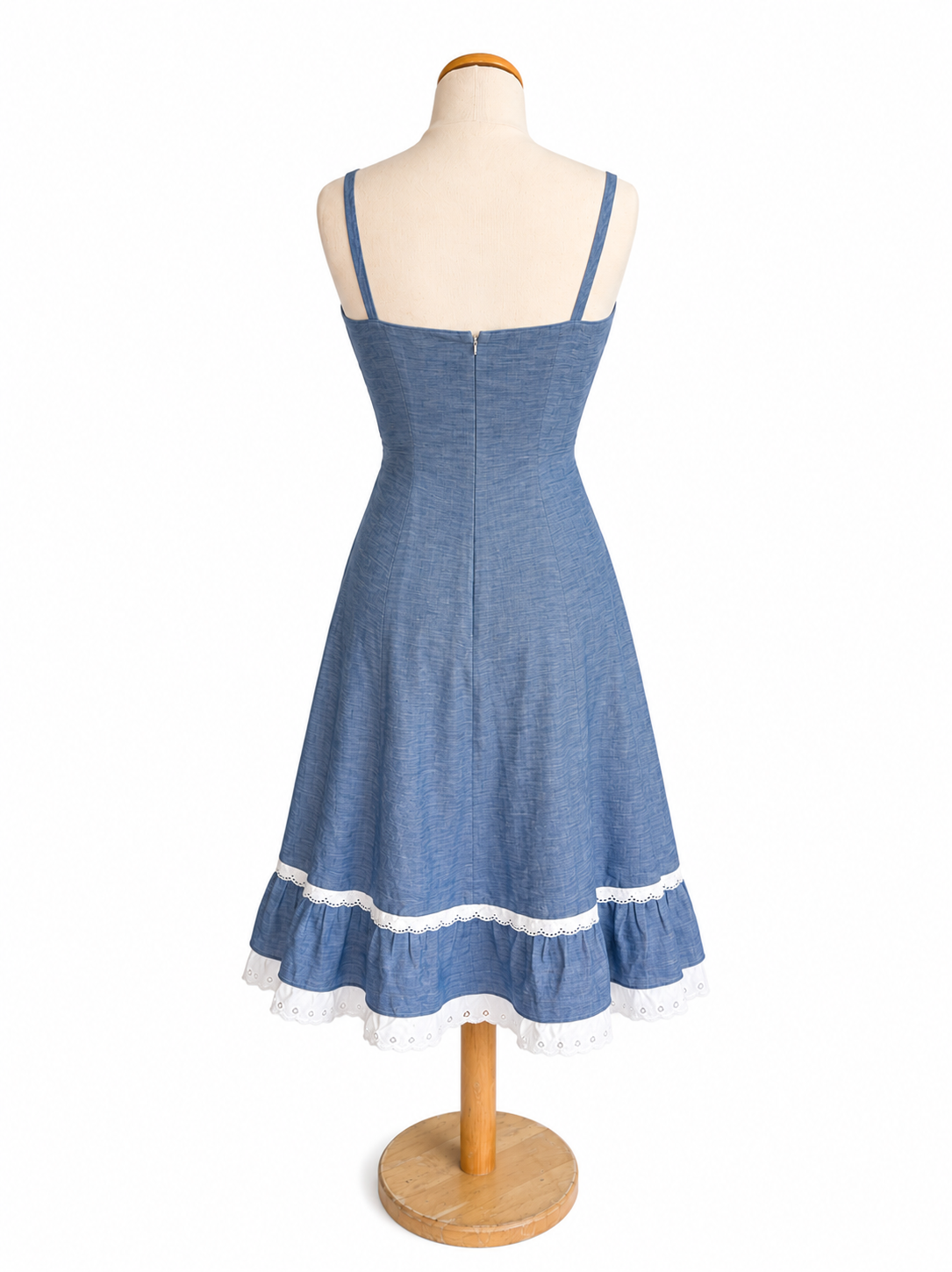 Robe vintage 70 bretelles et dentelles