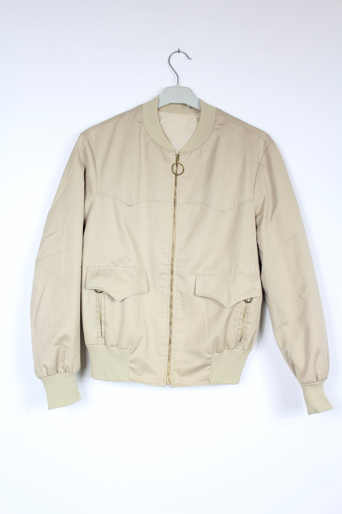 Veste zippée vintage bombardier beige mixte Stra Par France la friperie vintage 25