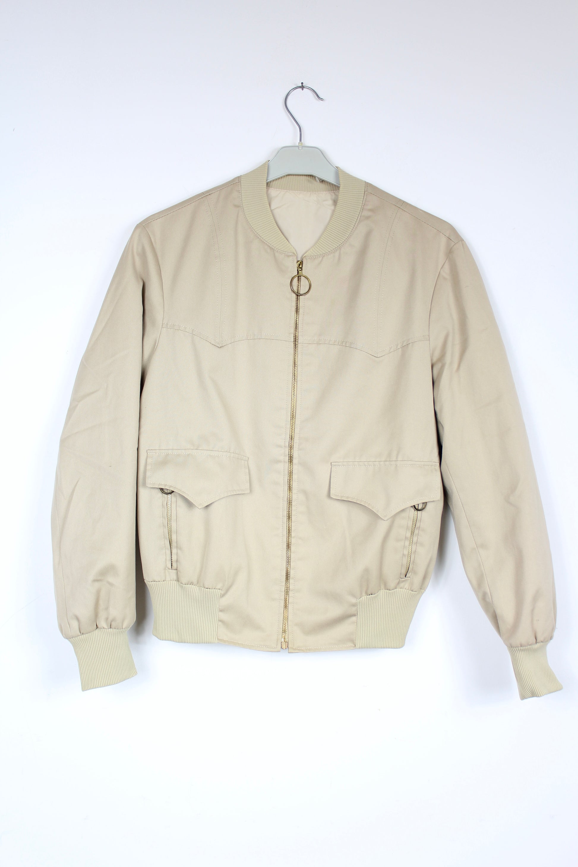 Veste zippée vintage bombardier beige mixte Stra Par France la friperie vintage 25