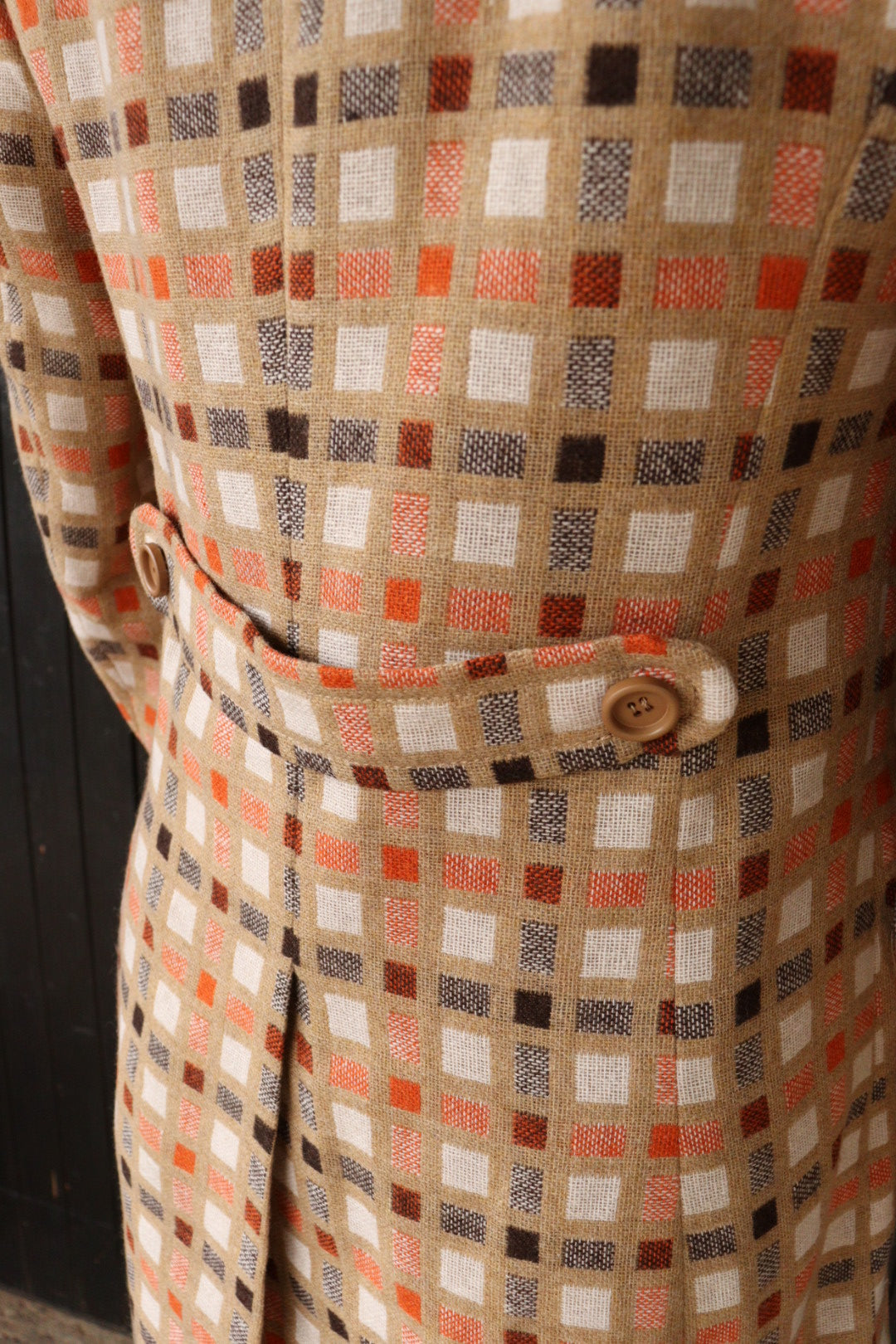 Manteau long Weill 70’s orange marron la friperie vintage 25