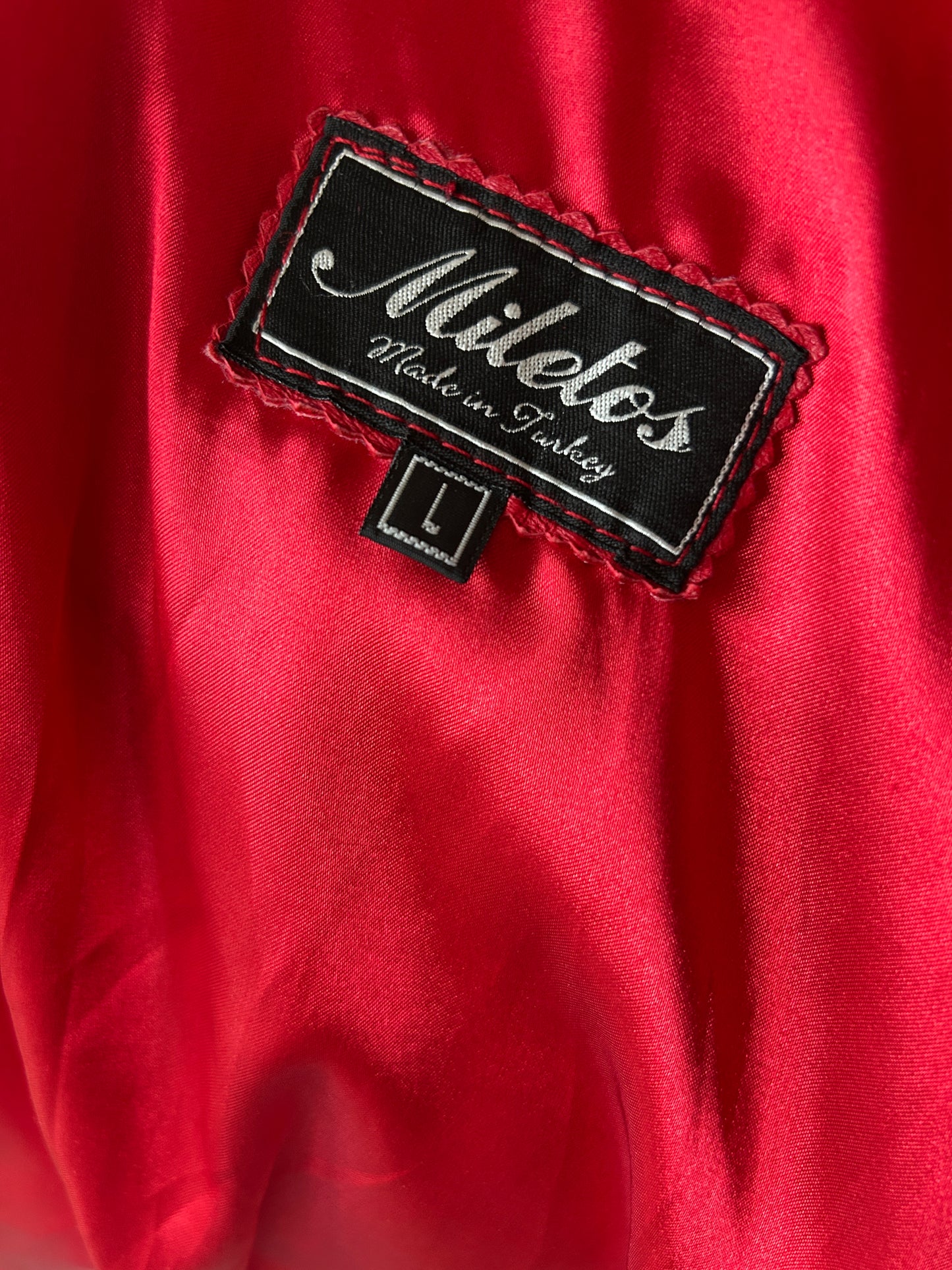 Veste en cuir d’agneau rouge