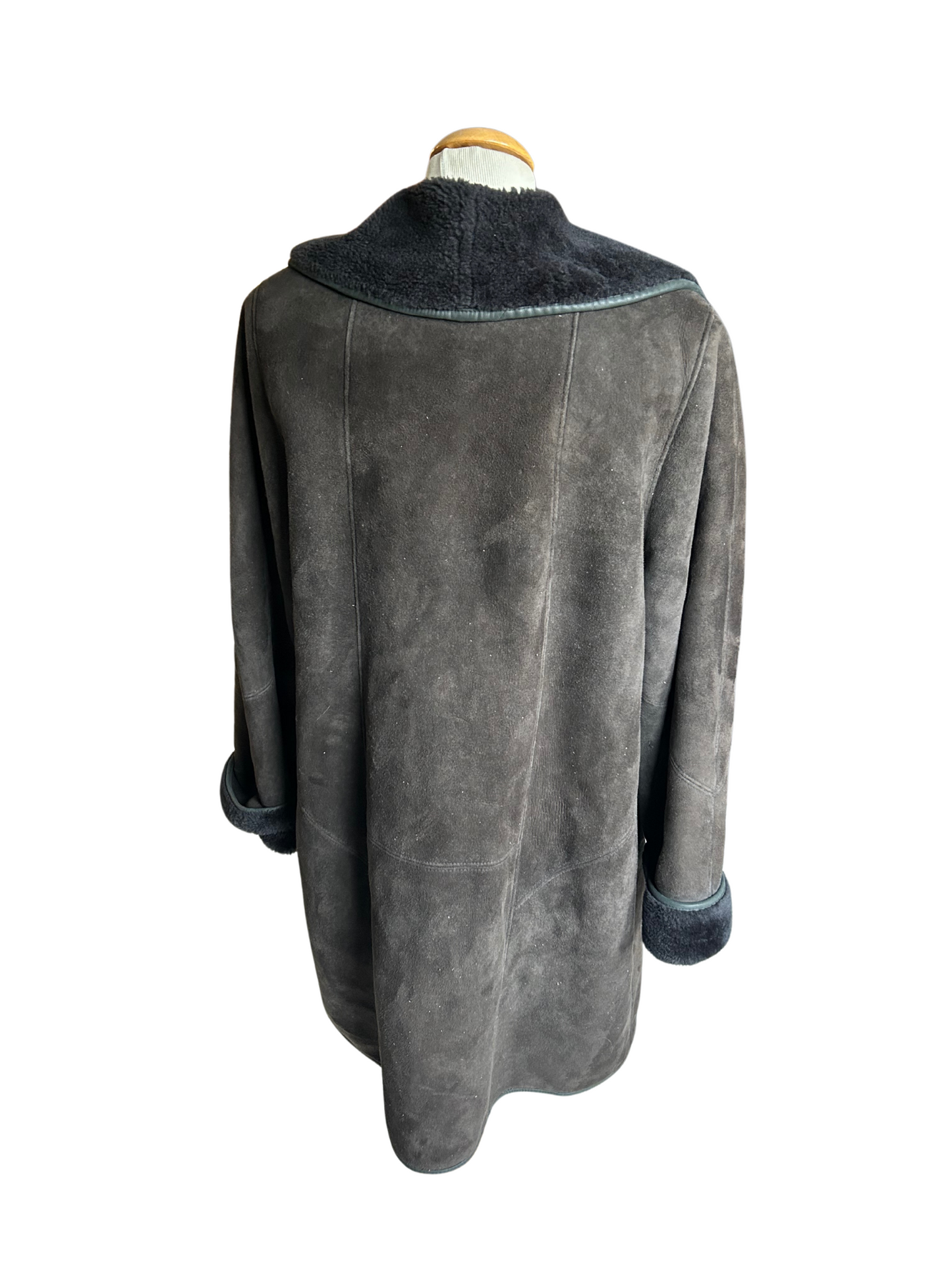 Manteau vintage peau lainée marron la friperie vintage 25