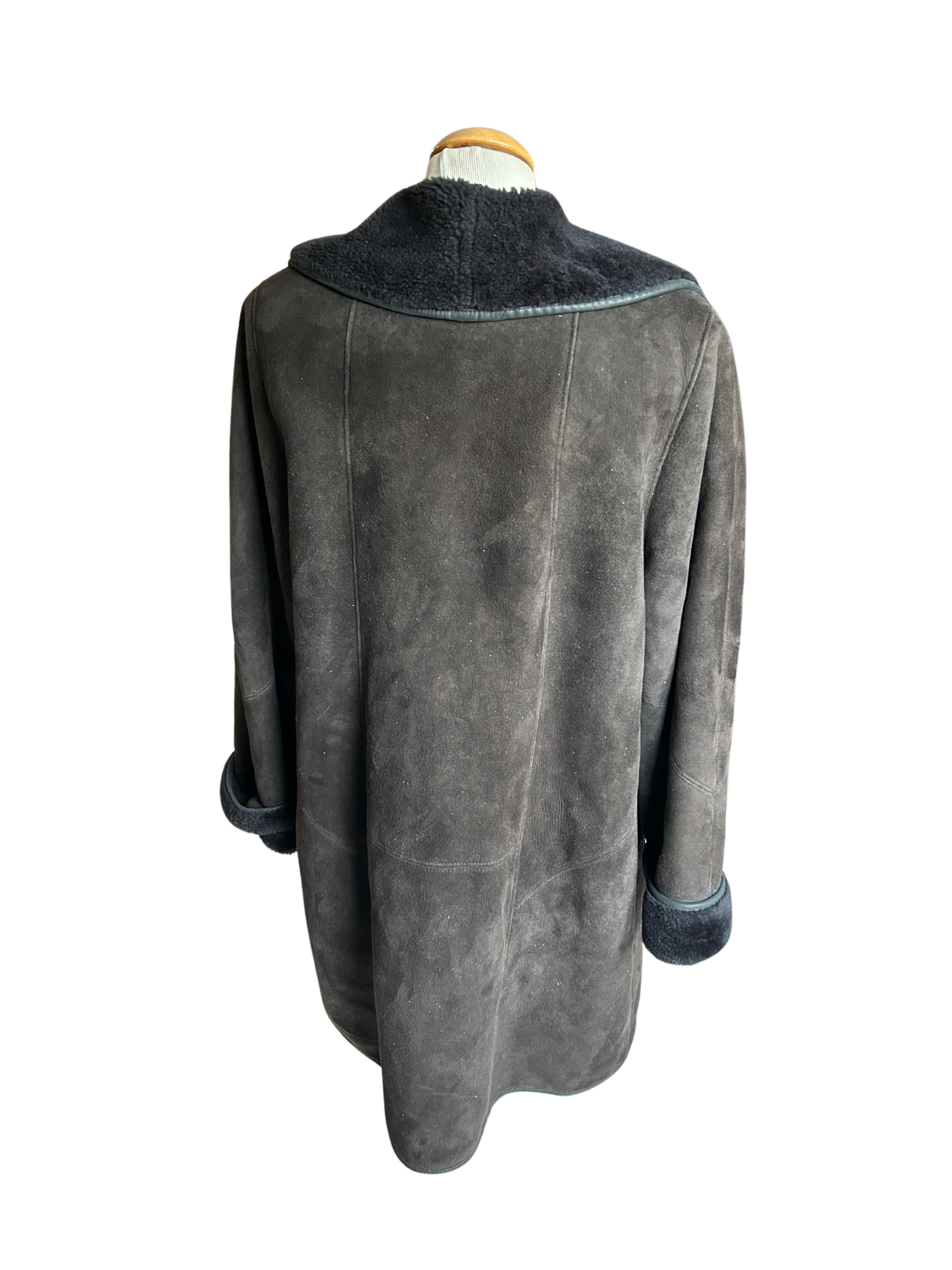 Manteau vintage peau lainée marron la friperie vintage 25