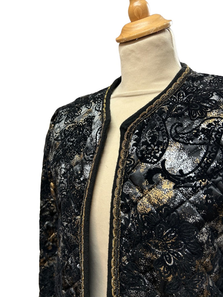 Veste matelassée motifs velours 80's la friperie vintage 25
