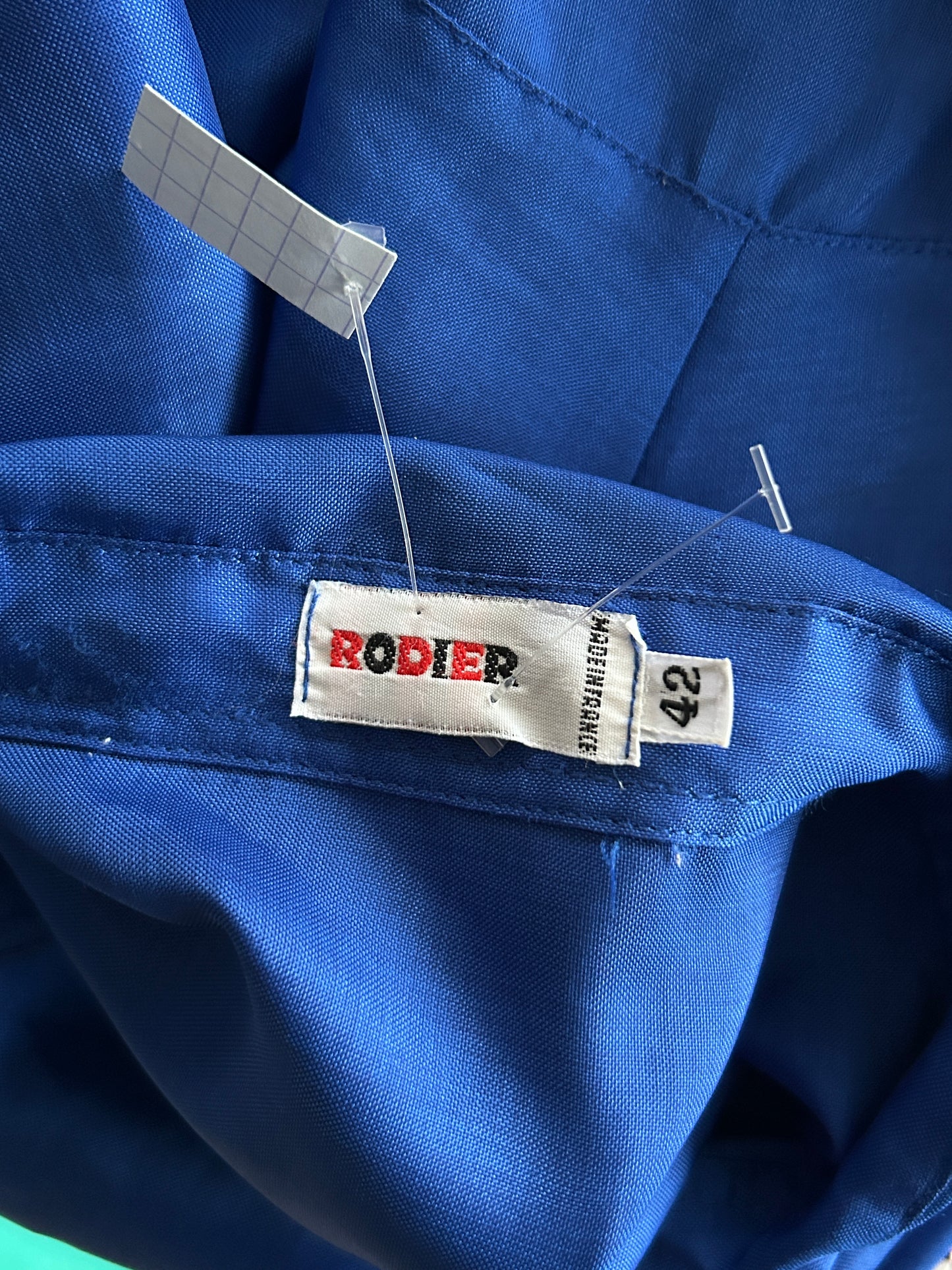 Chemisier long bleu vintage Rodier