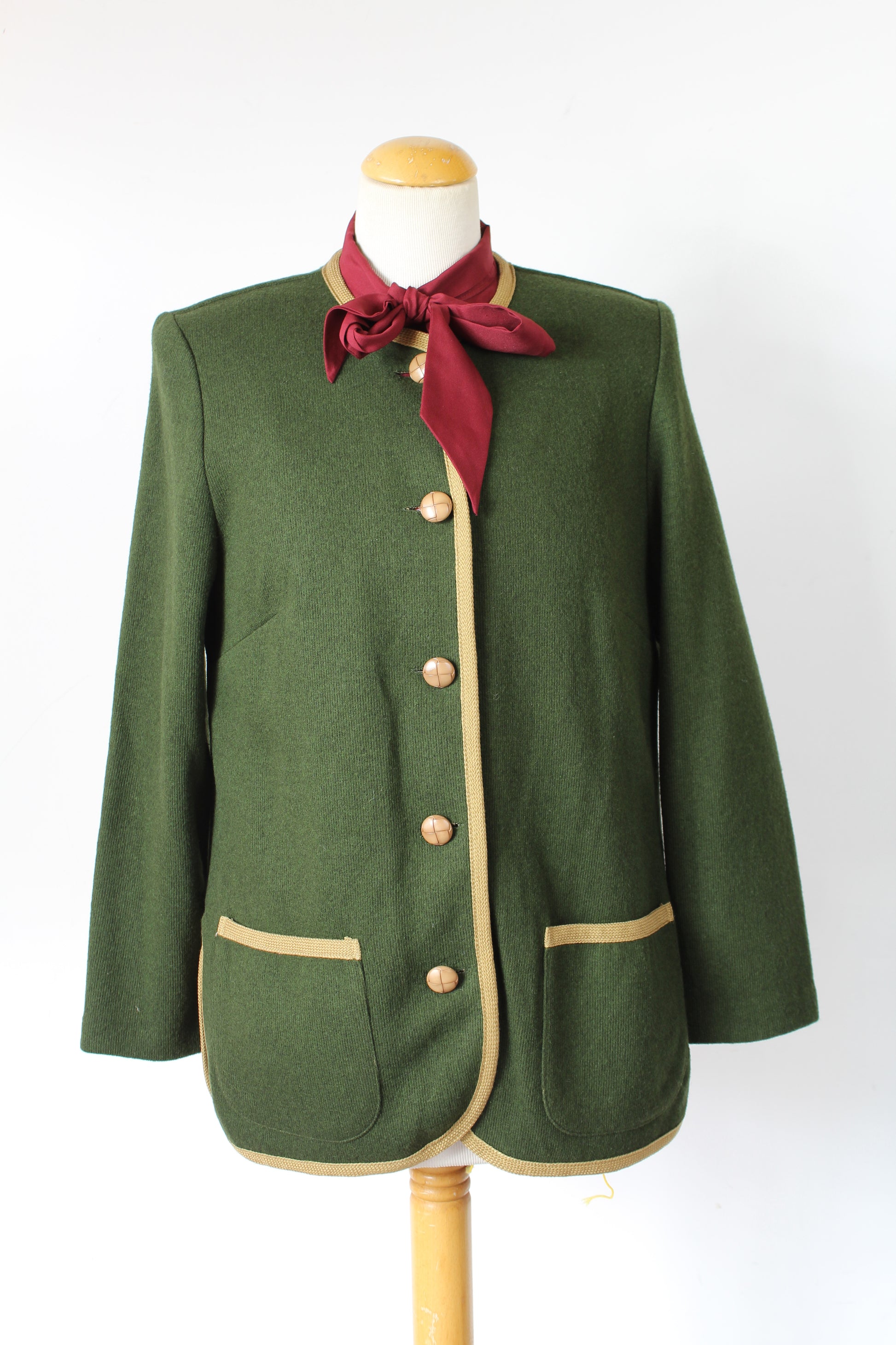 Veste lainage vintage kaki beige la friperie vintage 25