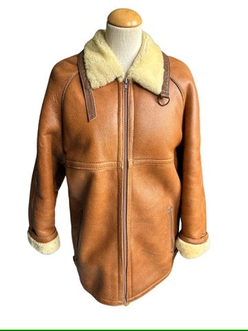 Bombardier vintage peau lainée camel la friperie vintage 25