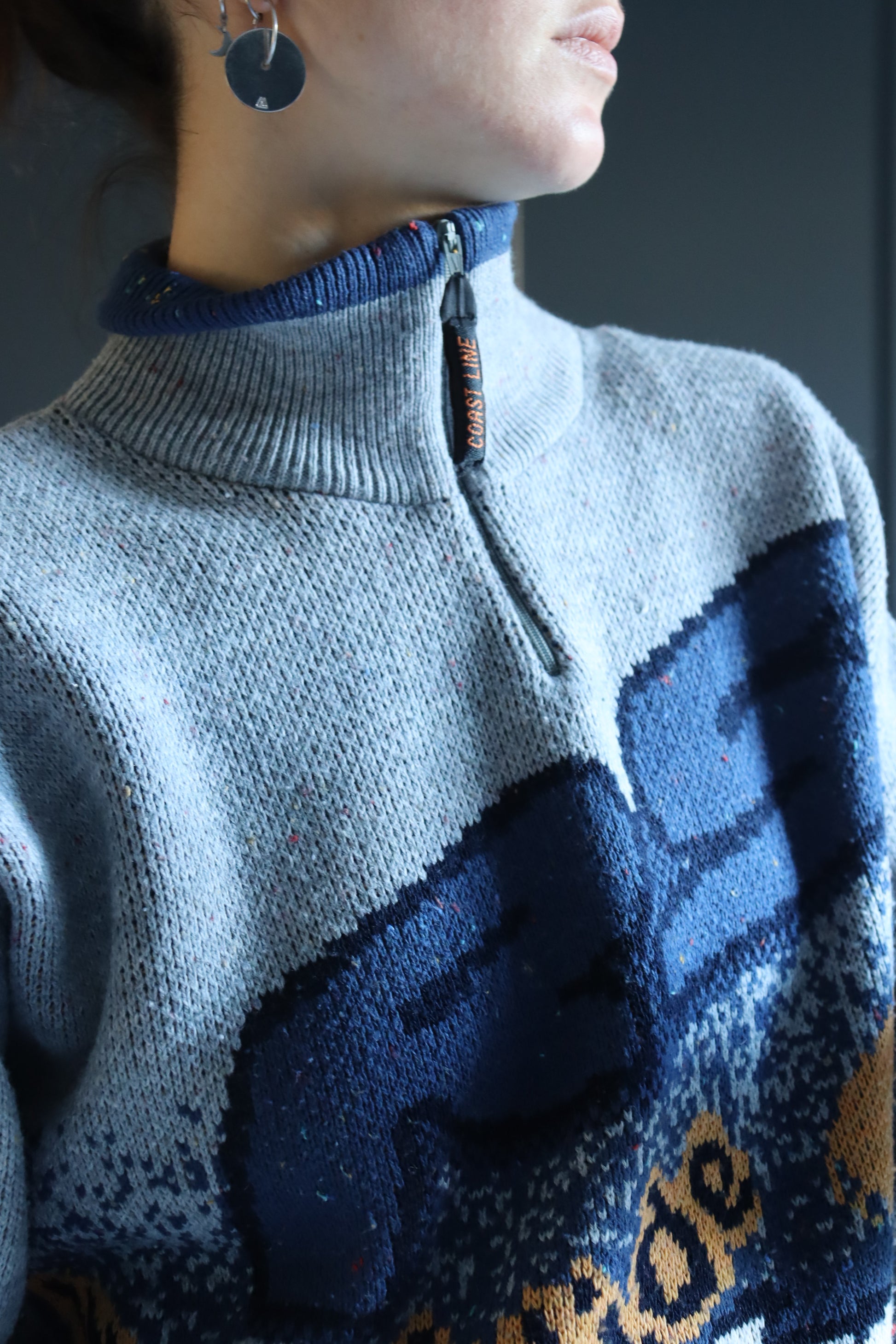 Pull over vintage zippé 90 skate la friperie vintage 25