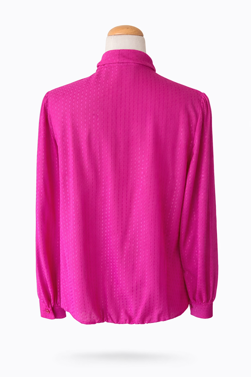 Blouse vintage fushia col lavallière