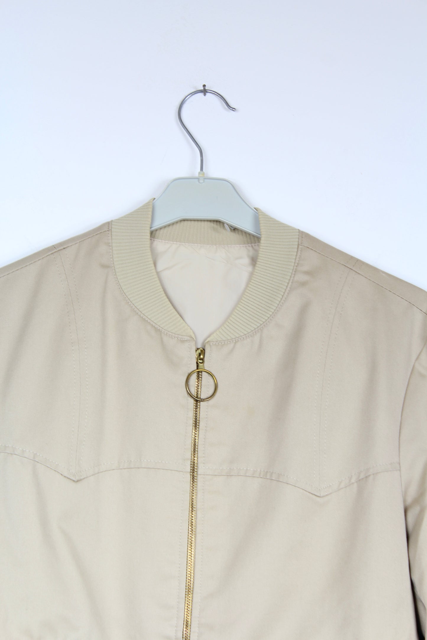 Veste zippée vintage bombardier beige mixte Stra Par France la friperie vintage 25