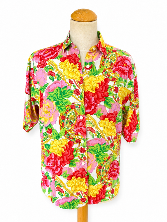 Chemise fleurie vintage France
