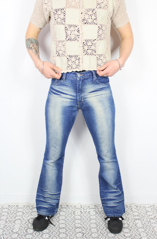Jean vintage 2000 pattes d'éph effet plissé taille basse la friperie vintage 25