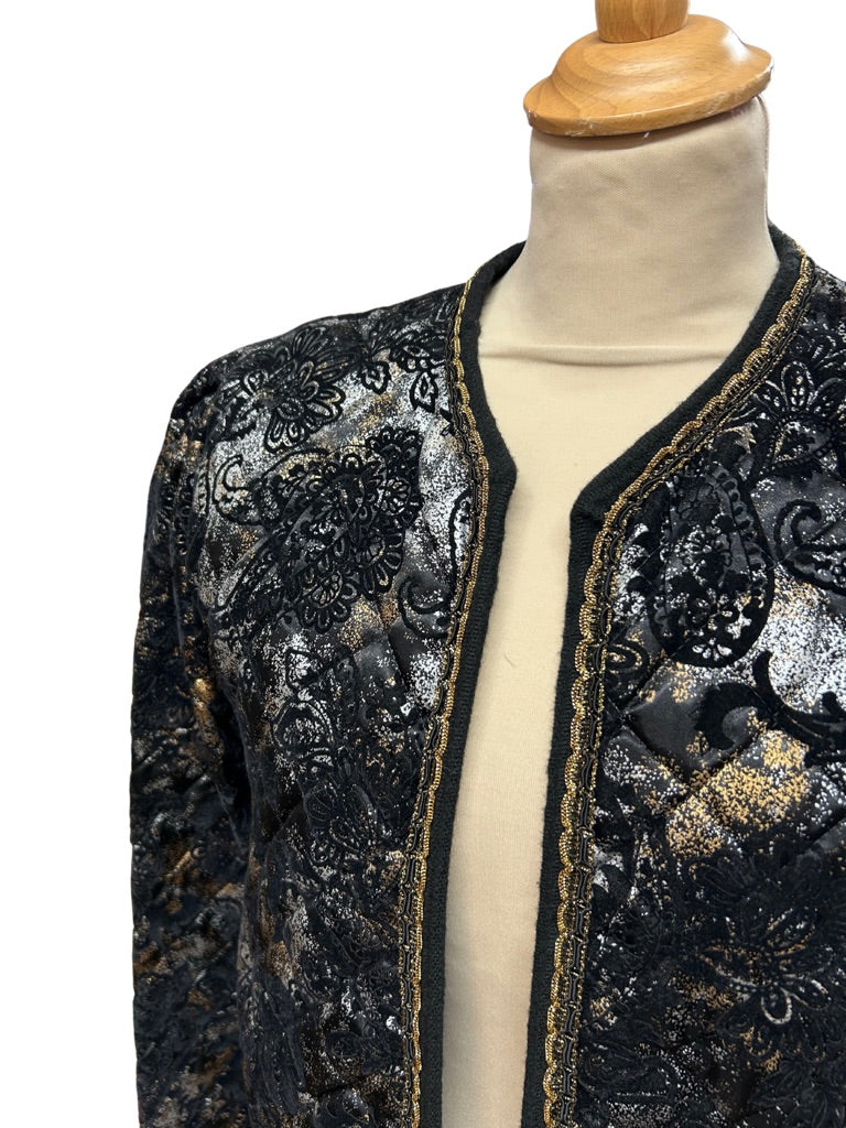 Veste matelassée motifs velours 80's la friperie vintage 25