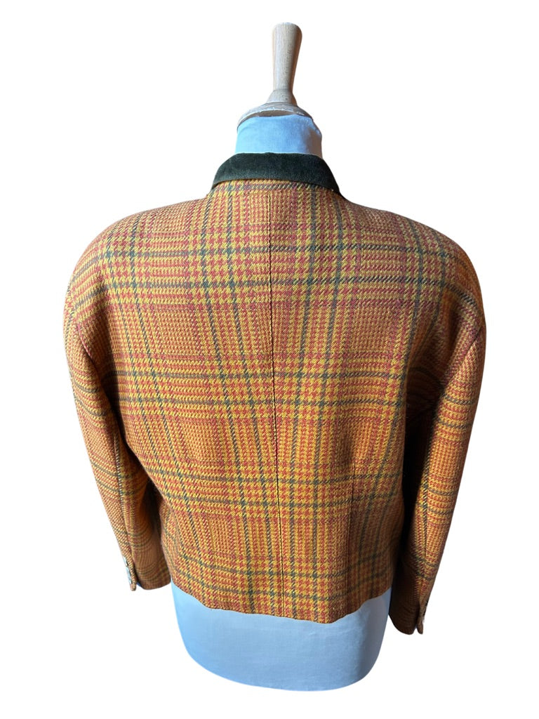 Veste vintage pied de poule orange marron Laurèl la friperie vintage 25
