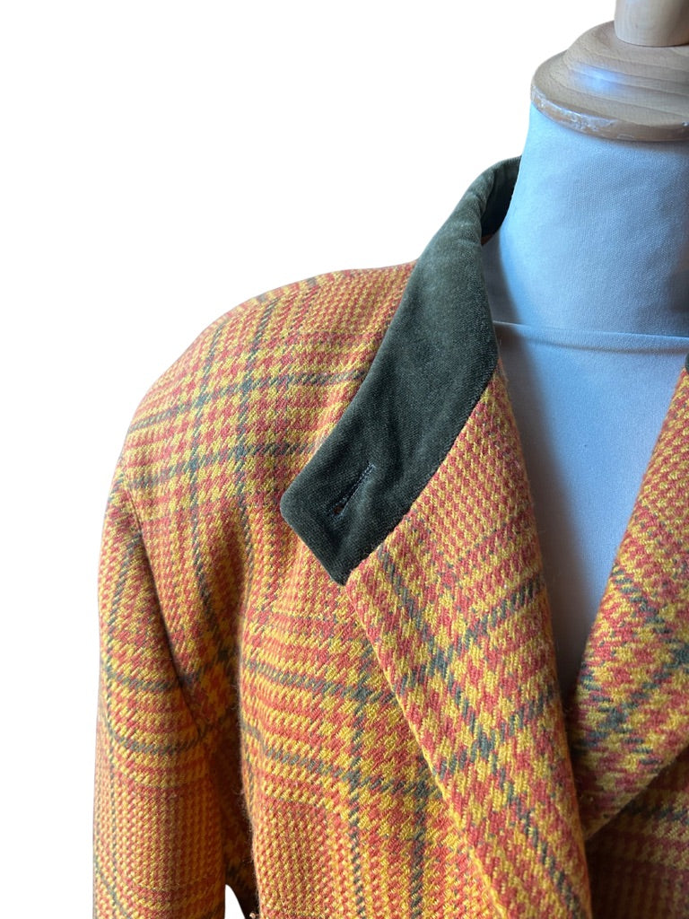 Veste vintage pied de poule orange marron Laurèl la friperie vintage 25