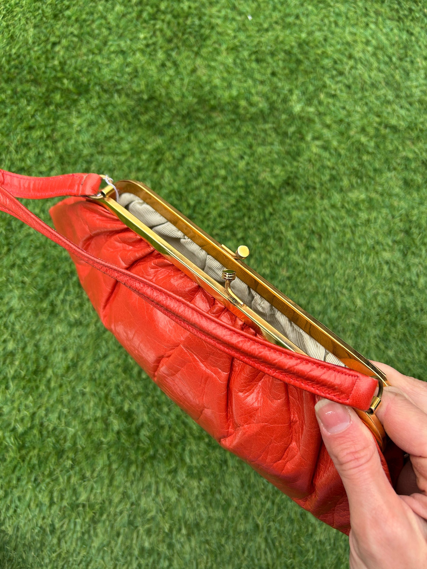 Sac vintage orange années 50 la friperie vintage 25