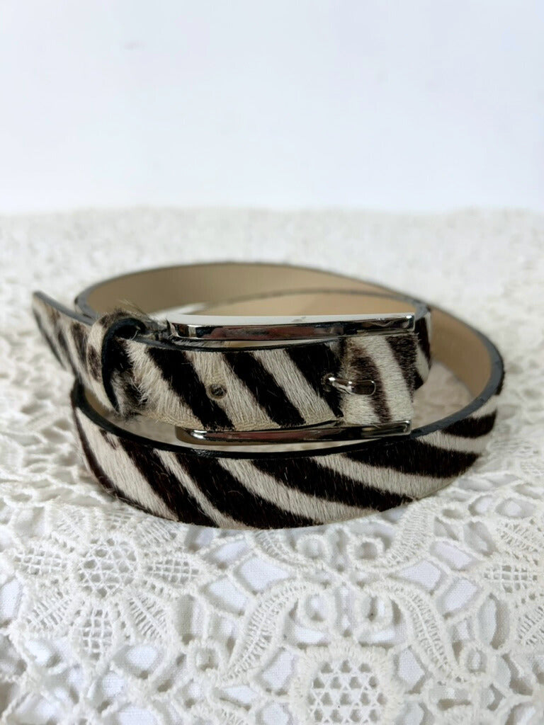 Ceinture vintage France cuir peau zébre la friperie vintage 25