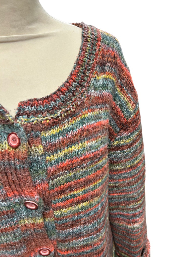 Gilet long vintage oversized multicolore la friperie vintage 25