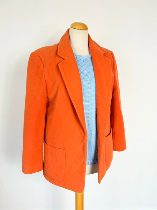 Veste blazer vintage cachemire laine orange 70's la friperie vintage 25