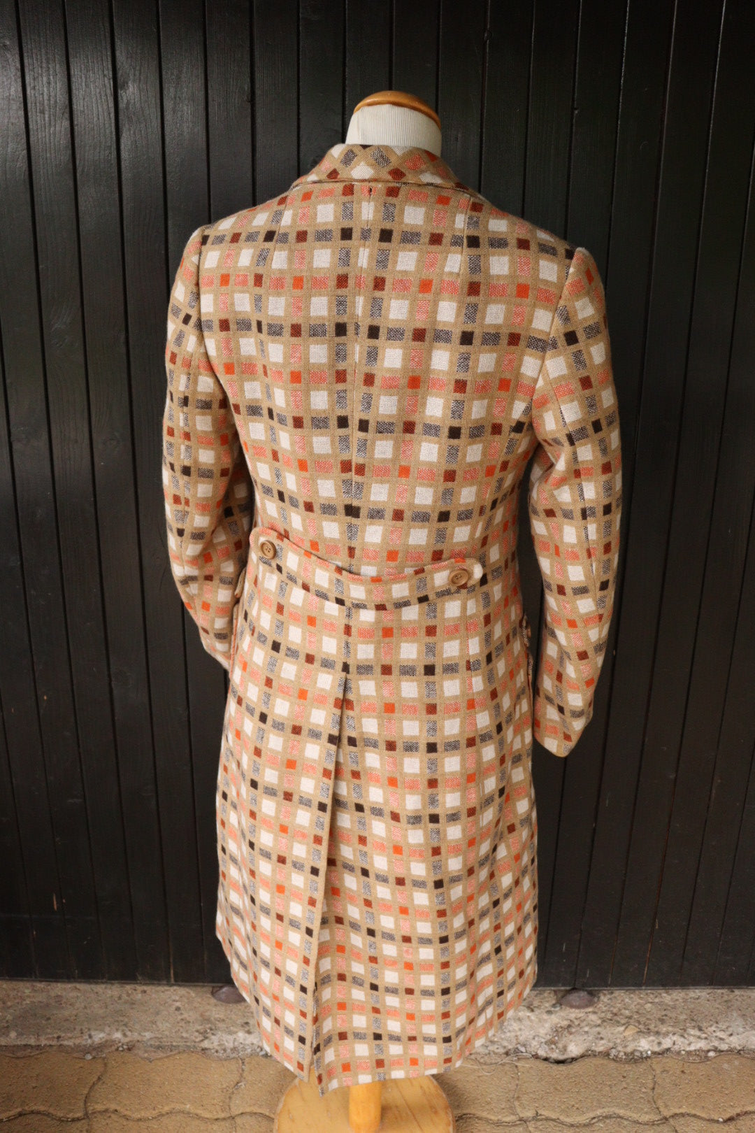 Manteau long Weill 70’s orange marron la friperie vintage 25