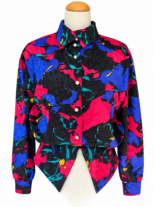 Chemisier vintage coloré coupe pointe