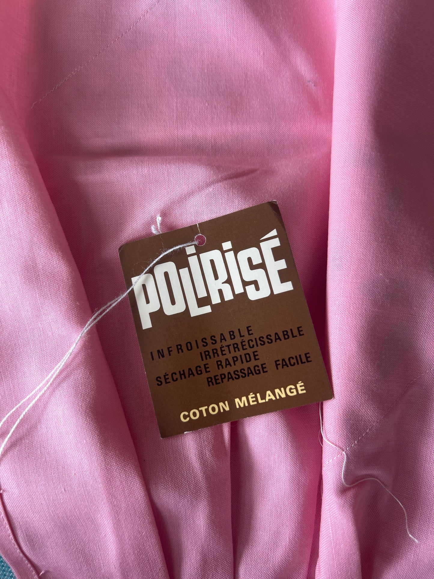 Tablier vintage rose poches fleuries 70’s