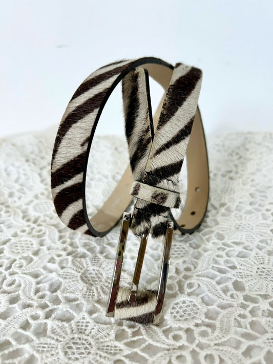 Ceinture vintage France cuir peau zébre la friperie vintage 25