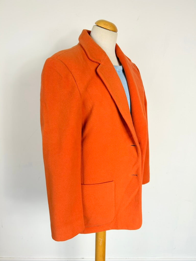 Veste blazer vintage cachemire laine orange 70's la friperie vintage 25