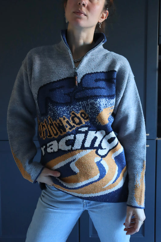 Pull over vintage zippé 90 skate la friperie vintage 25