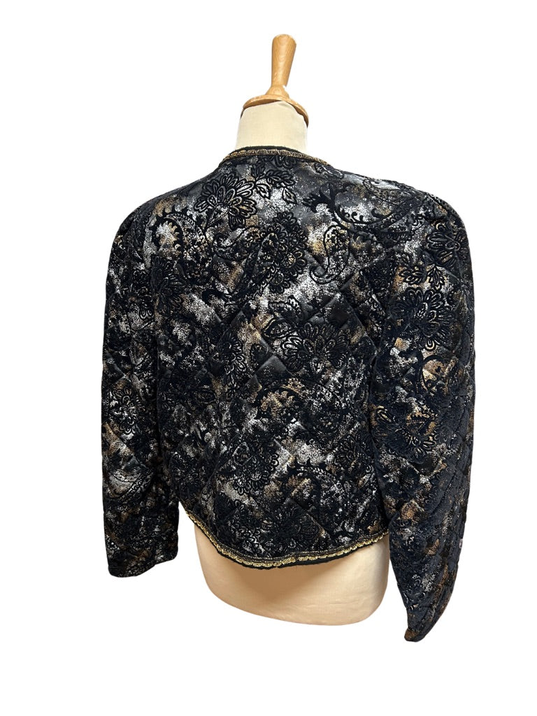Veste matelassée motifs velours 80's la friperie vintage 25