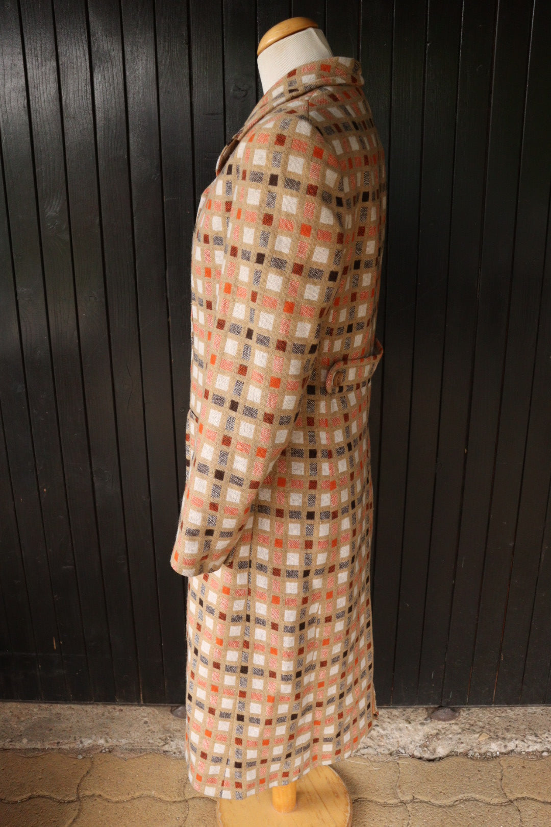 Manteau long Weill 70’s orange marron la friperie vintage 25