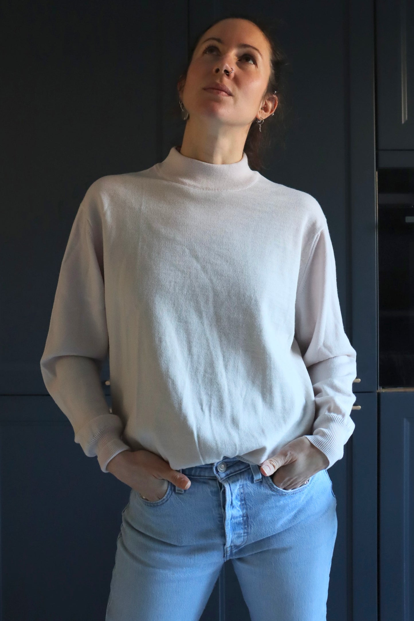 Pull over vintage beige Solfin pure laine la friperie vintage 25