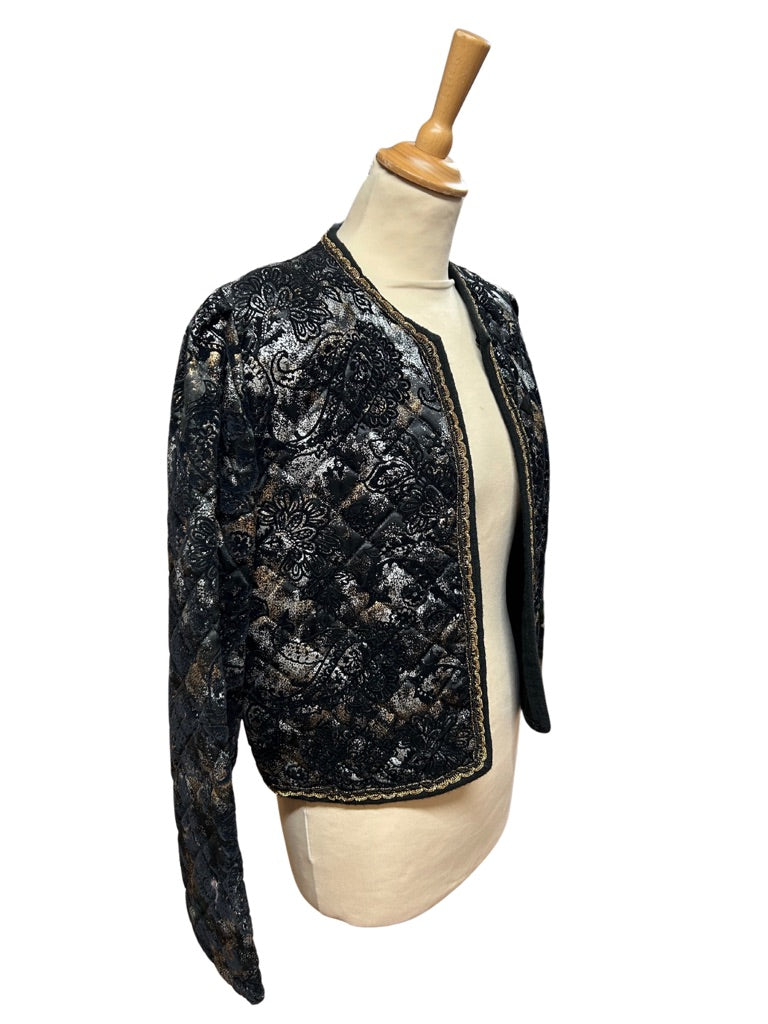 Veste matelassée motifs velours 80's la friperie vintage 25