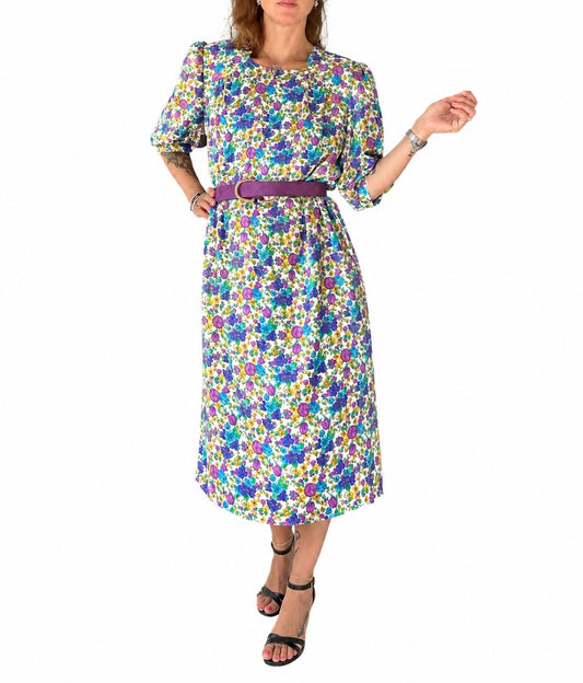 Robe vintage fleurie multicolore