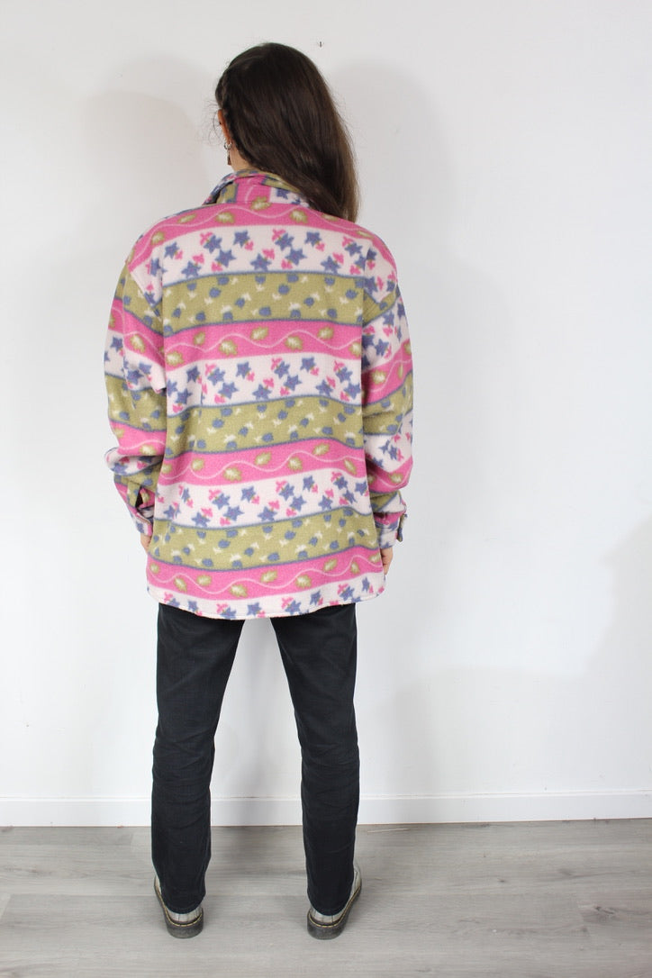 Polaire vintage années 90 colorée à motifs